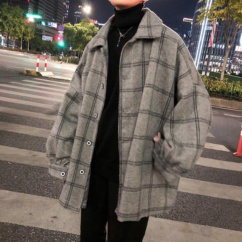 Oversized Wool Plaid Overcoat