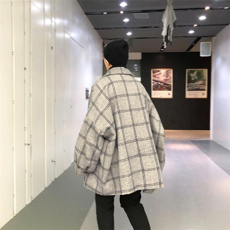 Oversized Wool Plaid Overcoat