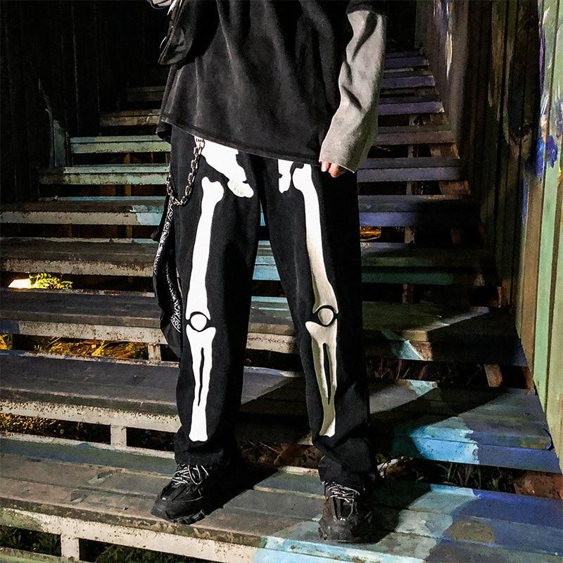 Hand Painted Skeleton Raw Denim