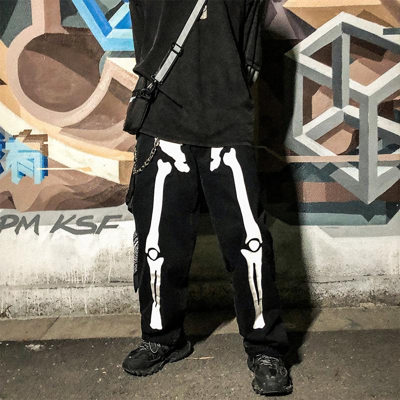 Hand Painted Skeleton Raw Denim