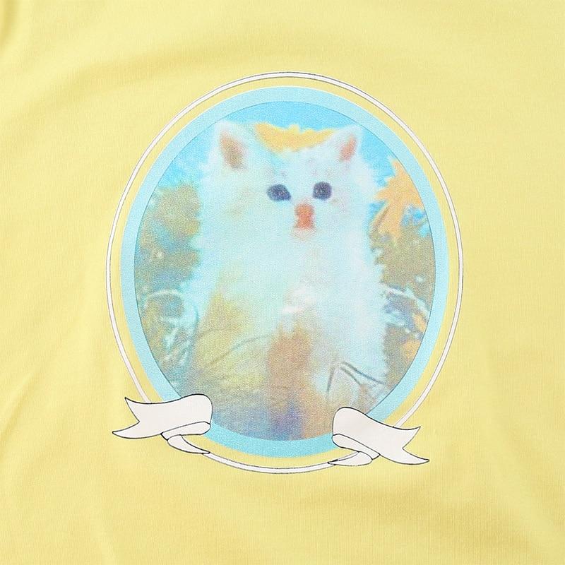 White Kitty Retro Top