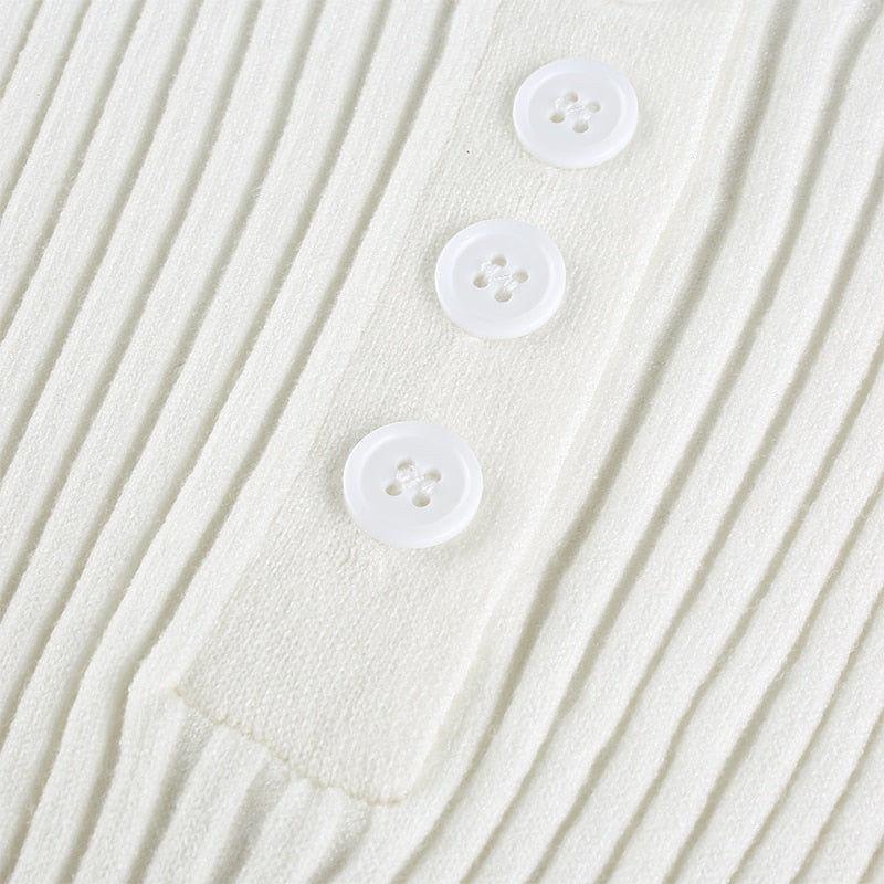Ribbed Cropped Polo