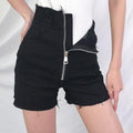Hight Waisted Cut Denim Shorts