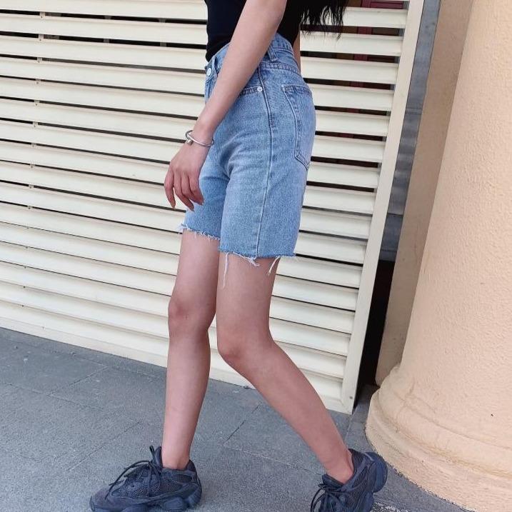 High Waist Slim Denim Shorts
