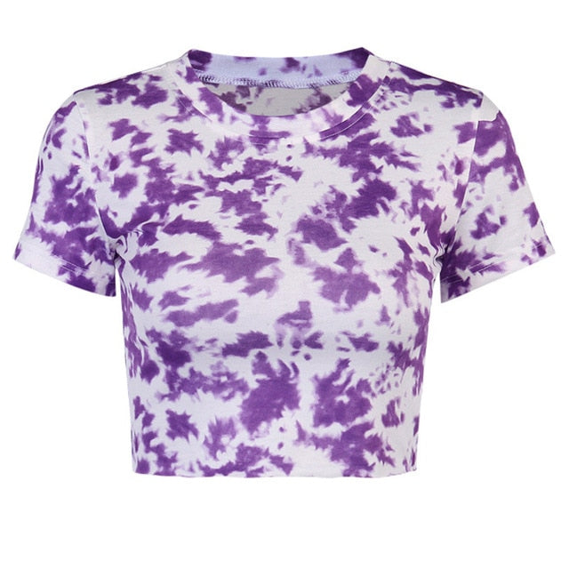Purple Tie Dye Crop Top