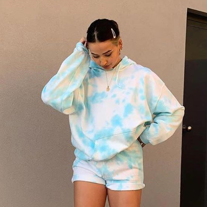 Sky Blue Tie Dye Hoodie