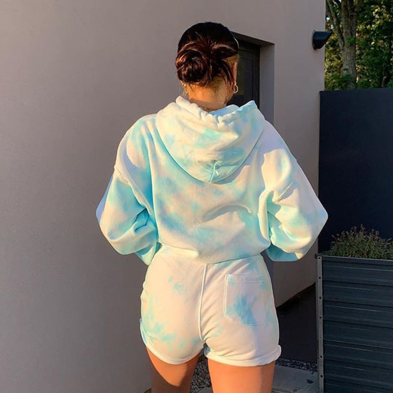 Sky Blue Tie Dye Hoodie