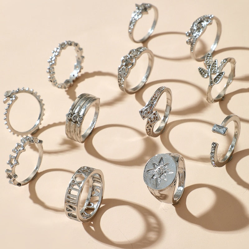 Silver Ring Set 13pcs