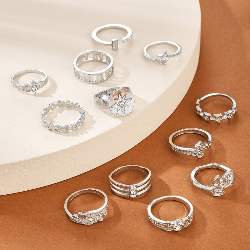Silver Ring Set 13pcs