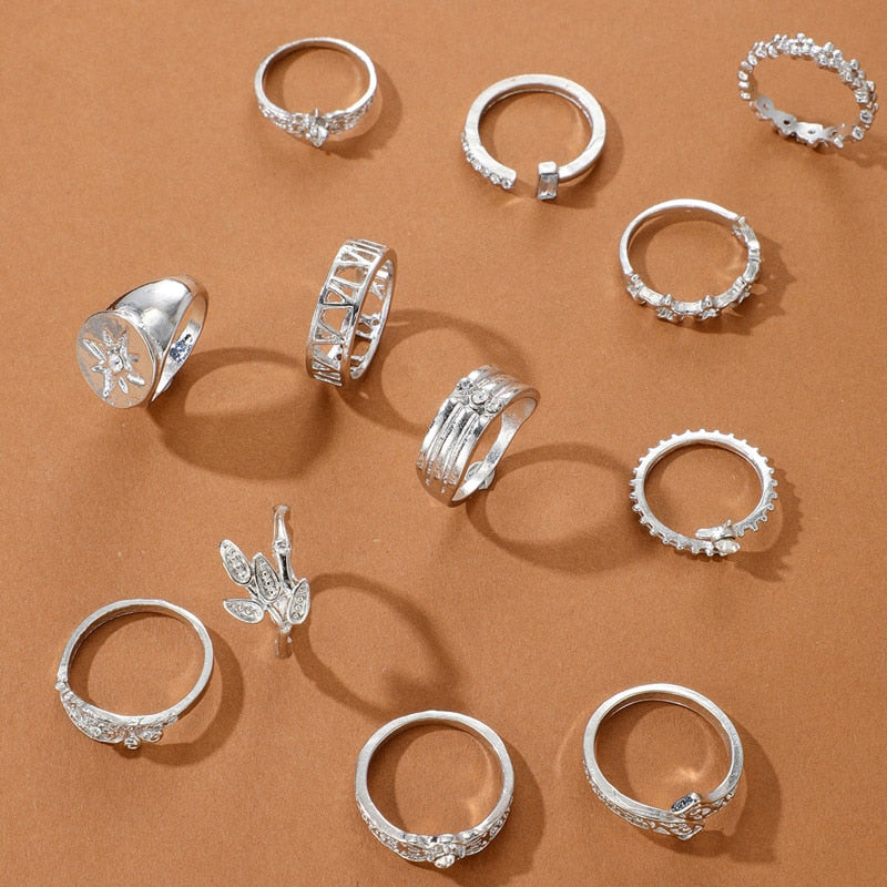 Silver Ring Set 13pcs