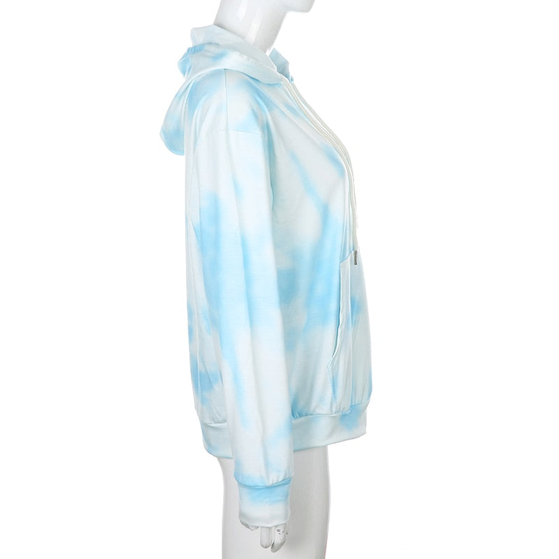 Sky Blue Tie Dye Hoodie