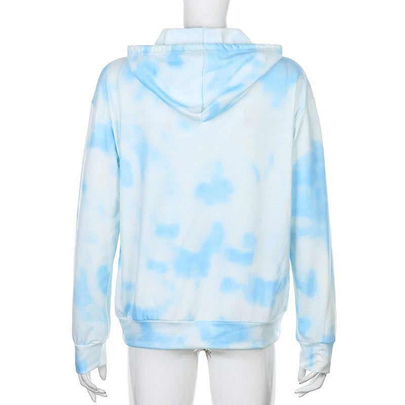 Sky Blue Tie Dye Hoodie