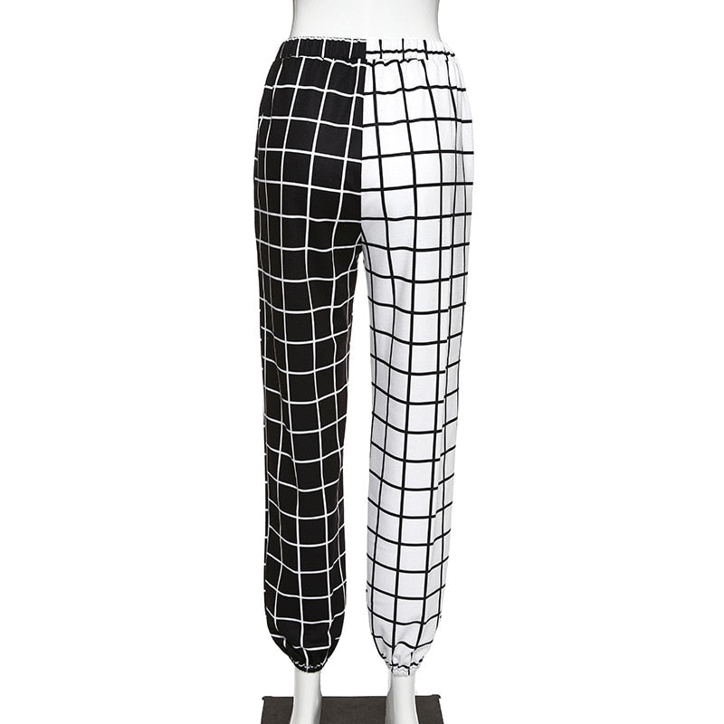 Black White Split Trousers