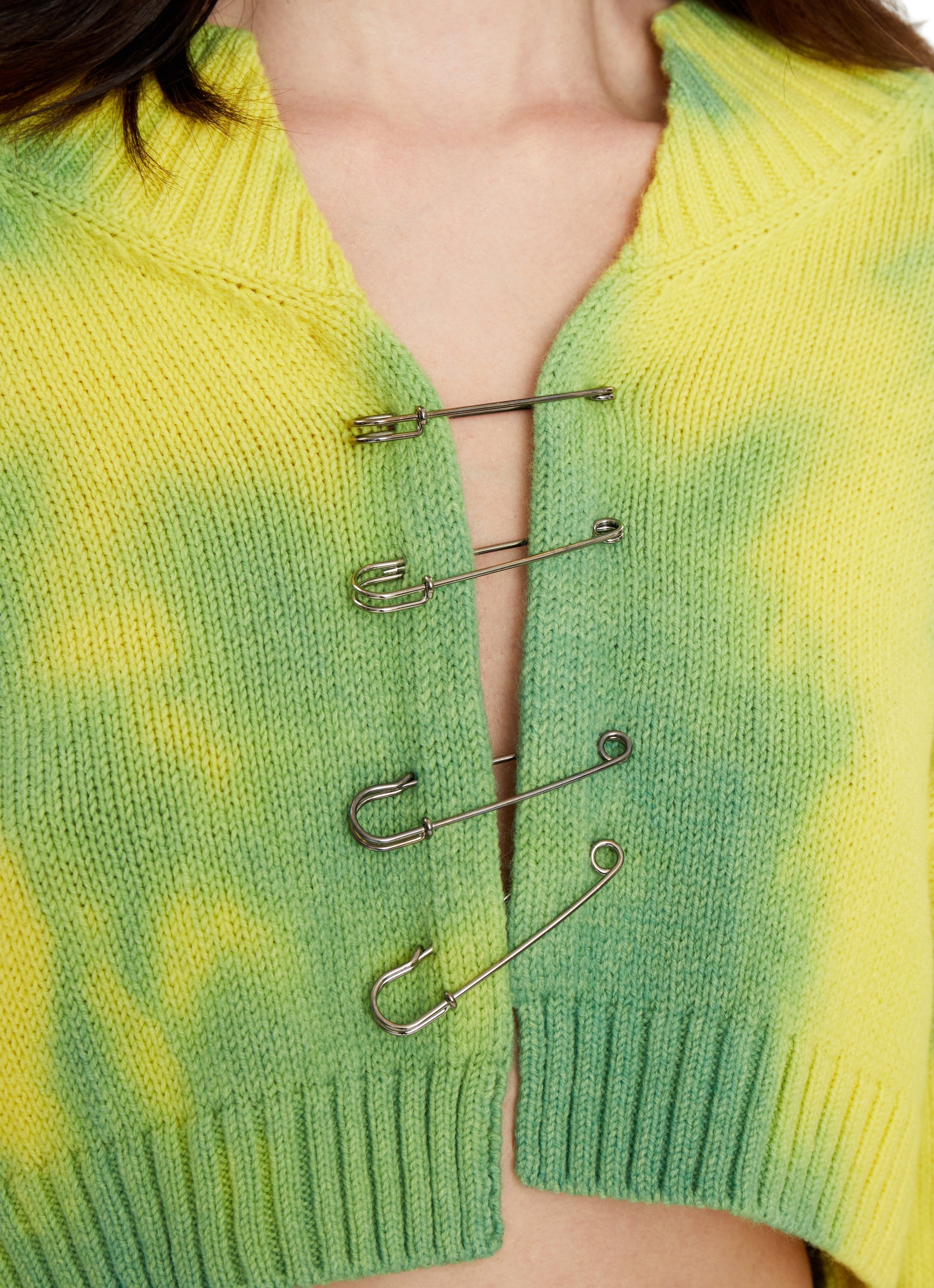 Tie Dye Safety Pin Cardigan Sweater