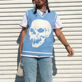 Skull Knit Sweater Vest