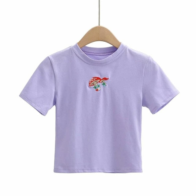 Embroidered Mushroom Tee