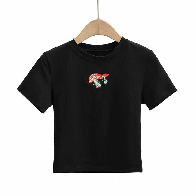 Embroidered Mushroom Tee