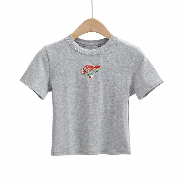 Embroidered Mushroom Tee