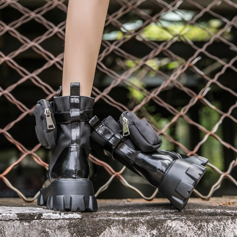 Vegan Leather Boot With Bag