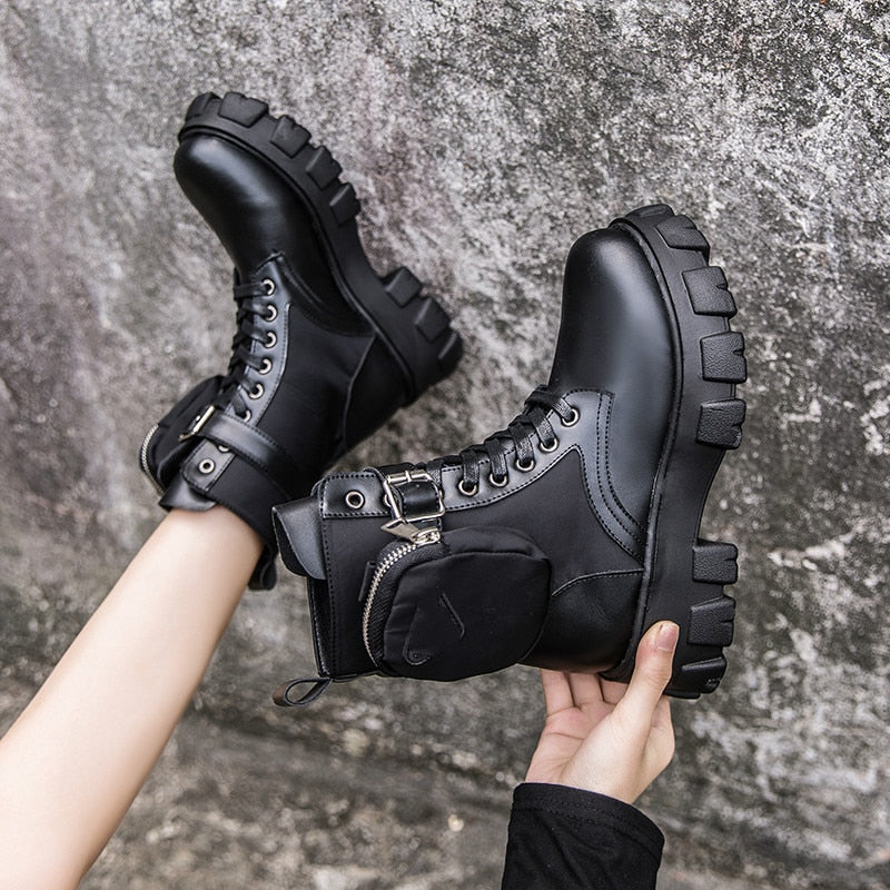 Vegan Leather Boot With Bag