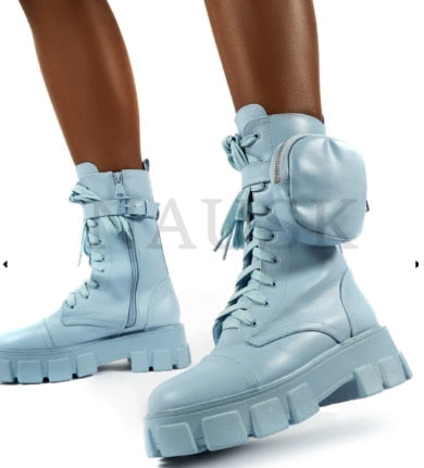 Vegan Leather Boot With Bag