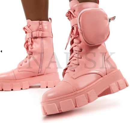 Vegan Leather Boot With Bag