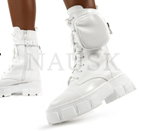 Vegan Leather Boot With Bag