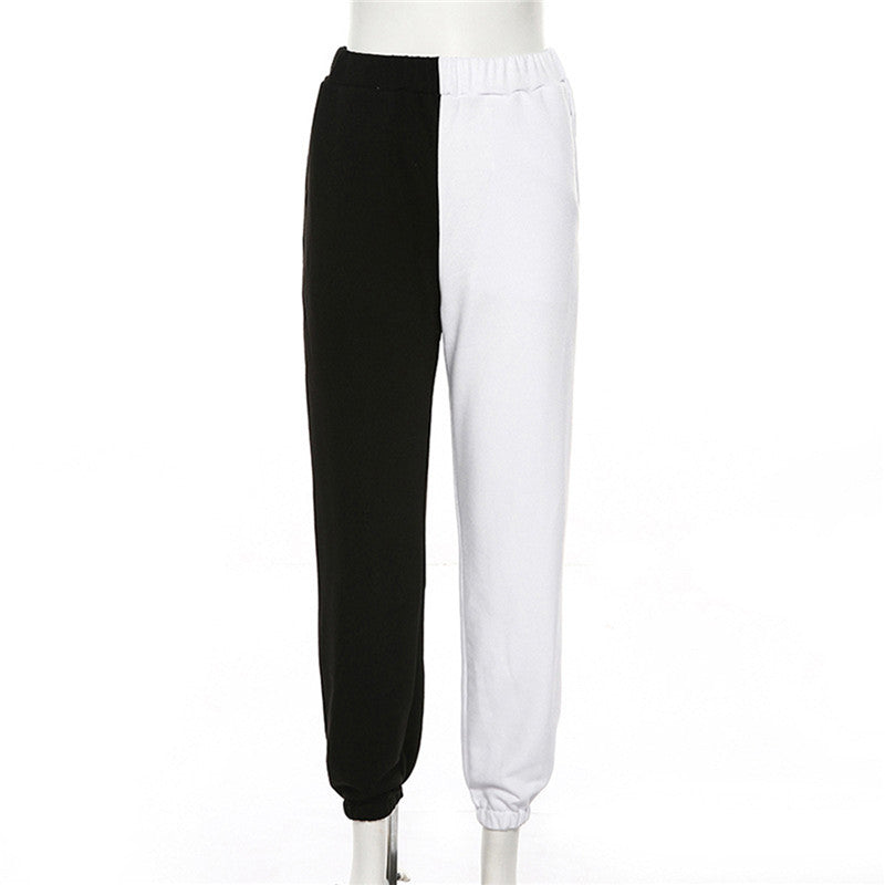 Black White Split Trousers