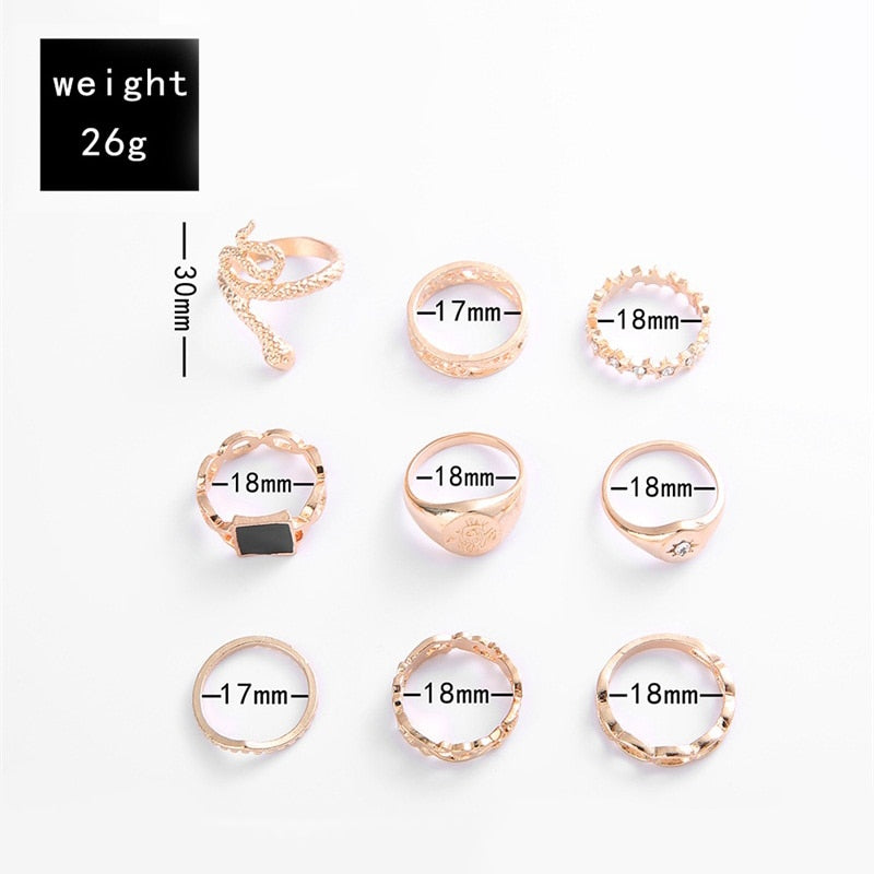 9 Piece Cosmic Ring Set