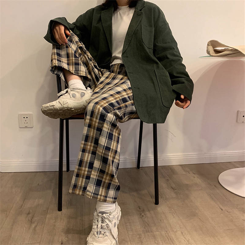 Thick Plaid Trousers