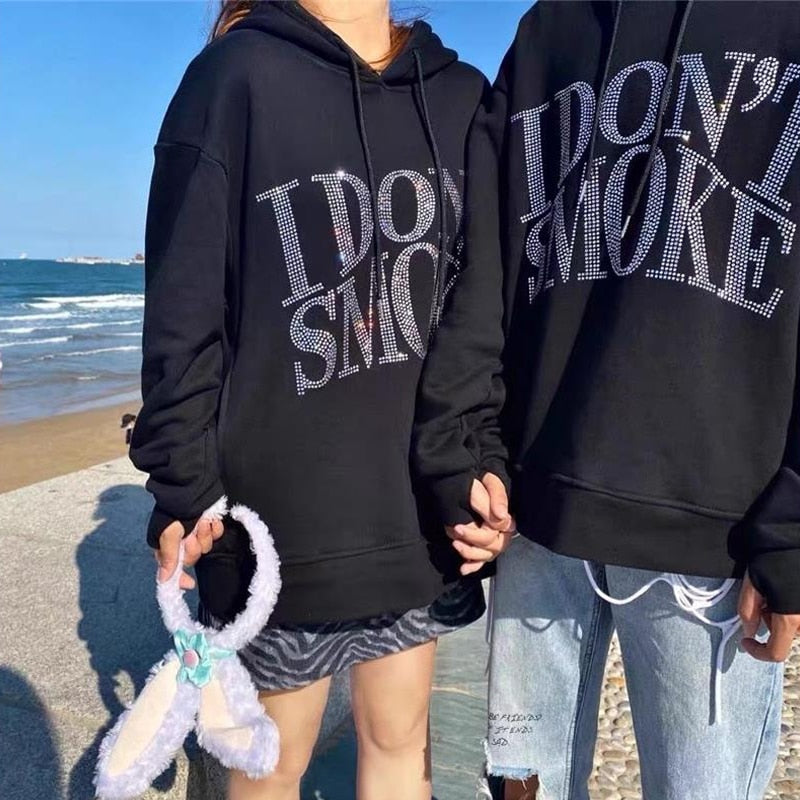 "I Don't Smoke" Rhinestone Hoodie