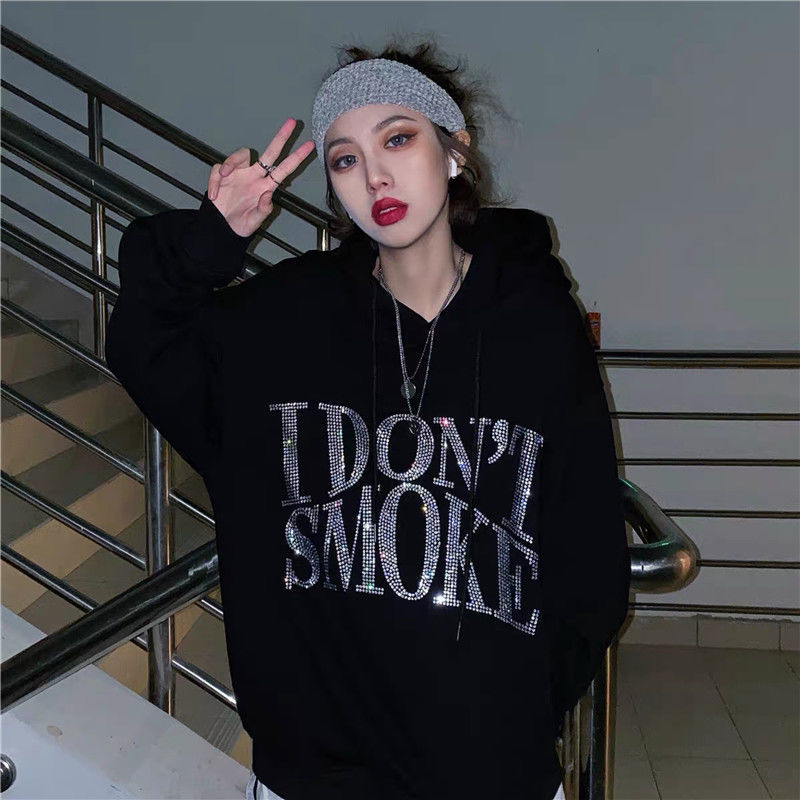 "I Don't Smoke" Rhinestone Hoodie