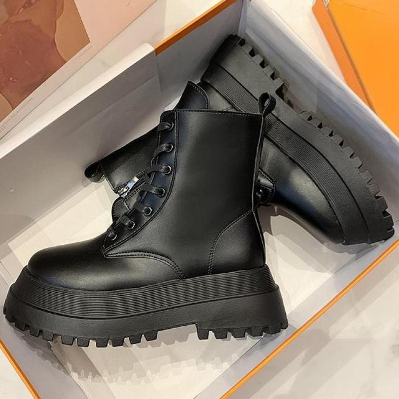 Chunky Black Motor Boots