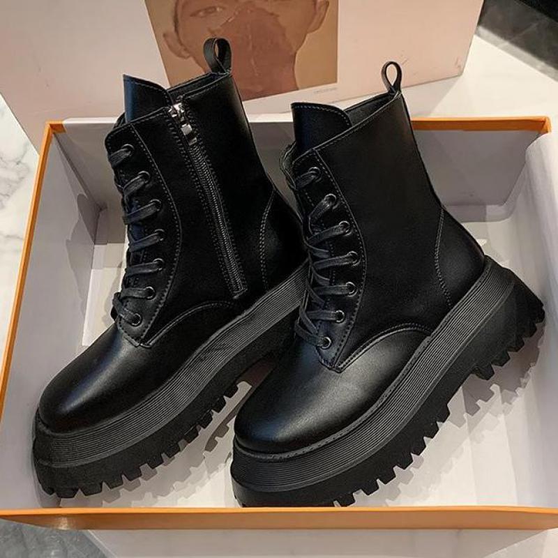 Chunky Black Motor Boots