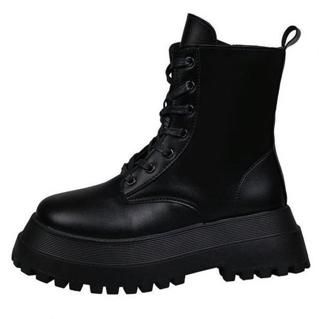 Chunky Black Motor Boots