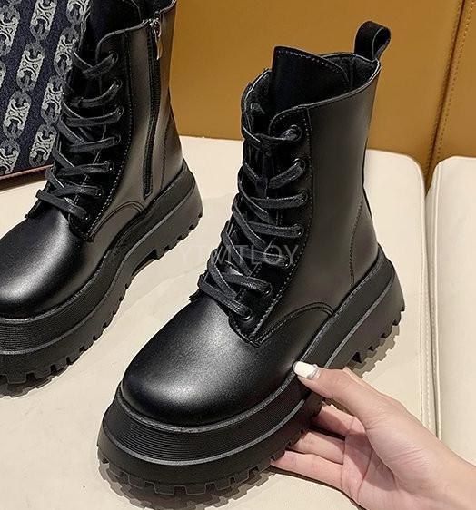 Chunky Black Motor Boots