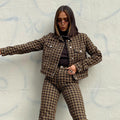Hounds Tooth Cropped Jacket