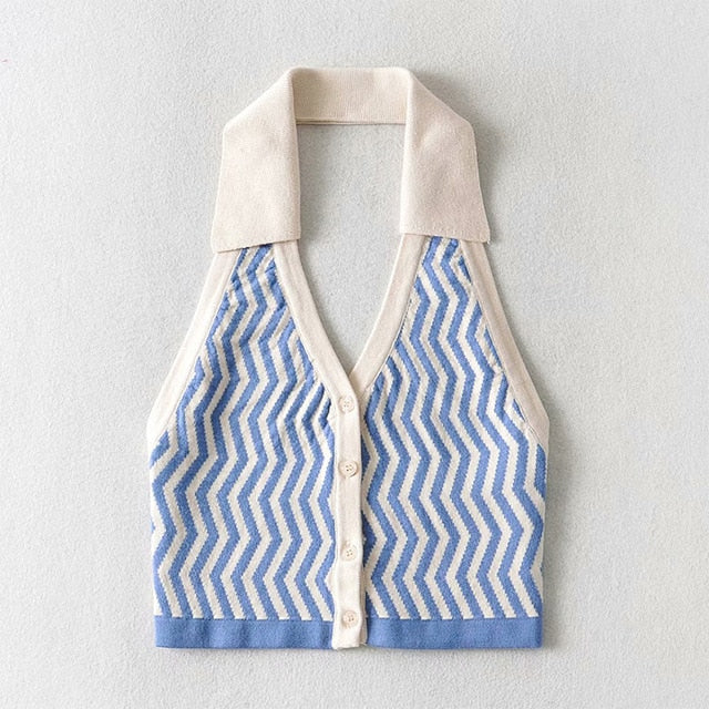 Knitted Striped Vest