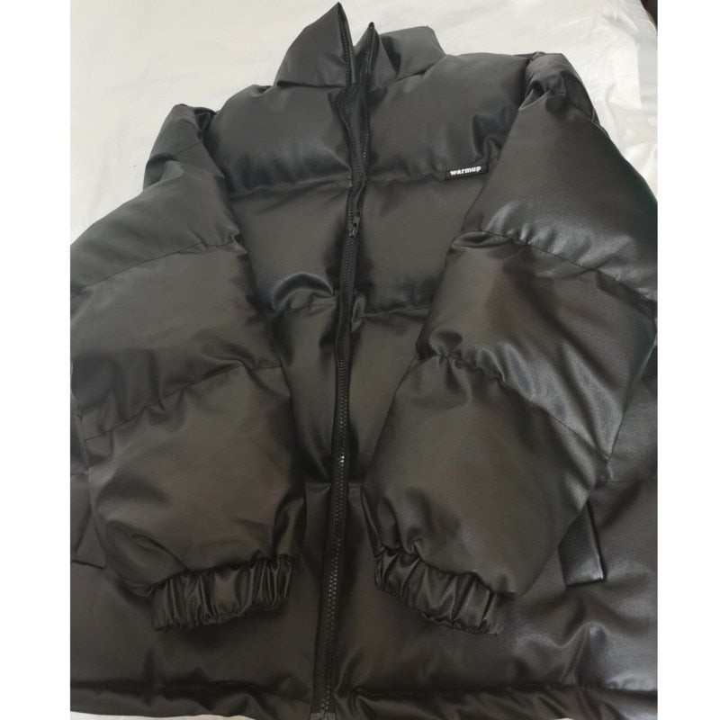 Vegan Leather Puffer Jacket