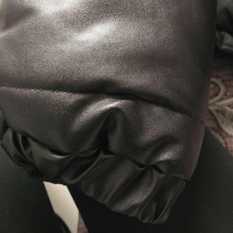 Vegan Leather Puffer Jacket
