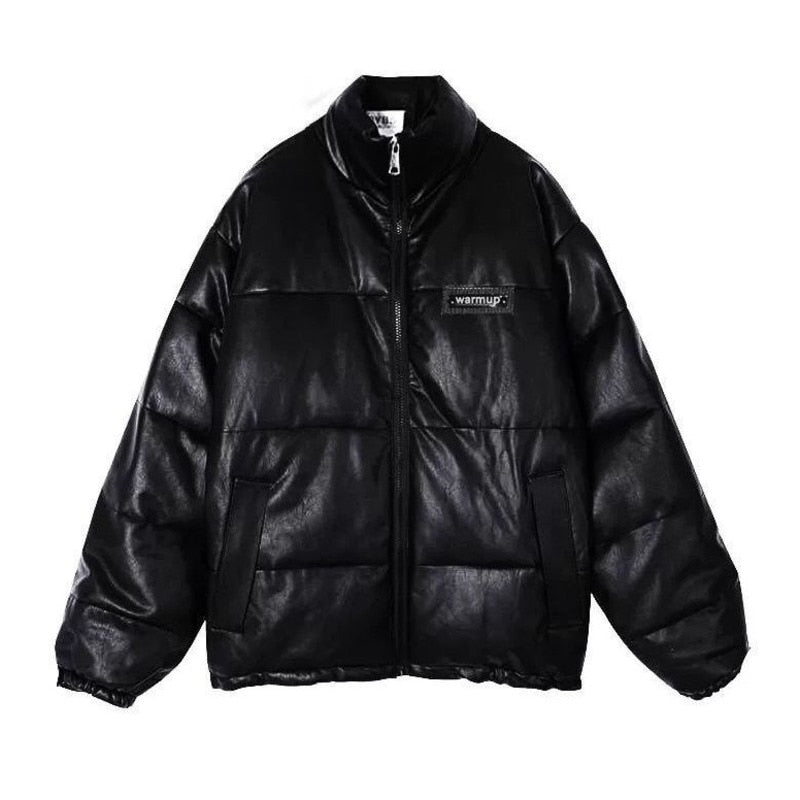 Vegan Leather Puffer Jacket