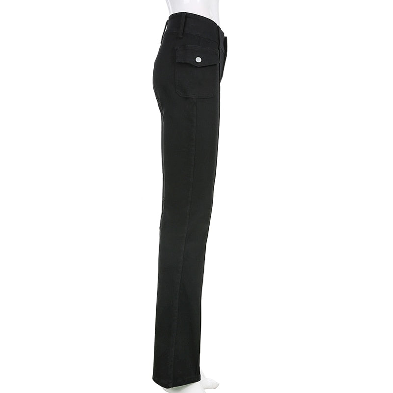 Pleated Bell Bottom Trousers