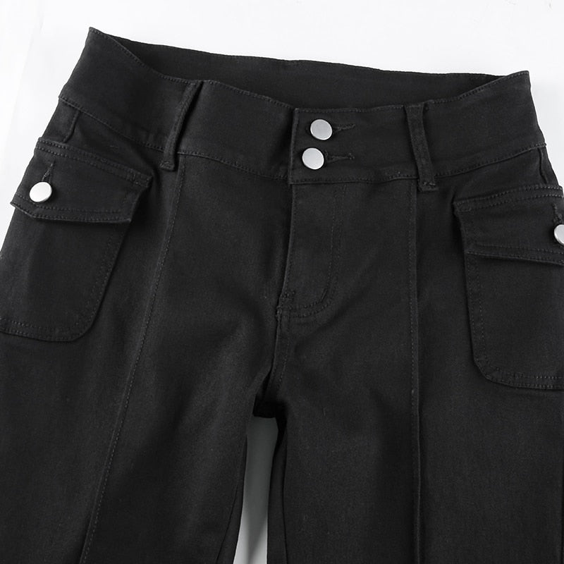 Pleated Bell Bottom Trousers