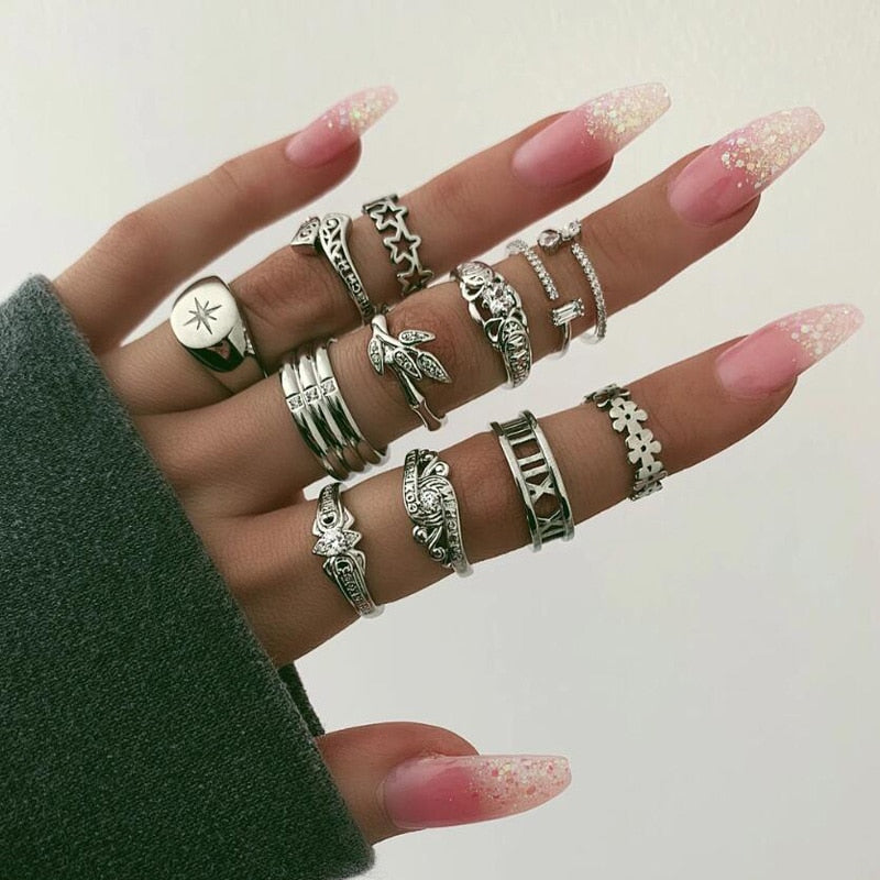 Silver Ring Set 13pcs