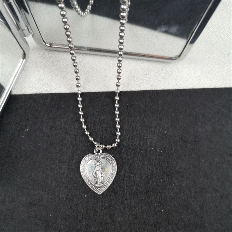 Virgin Mary Silver Charm