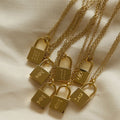 Old English Custom Engraved Lock Necklace