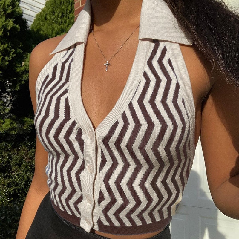 Knitted Striped Vest