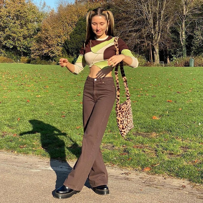 Y2K High Waisted Straight Leg Jeans