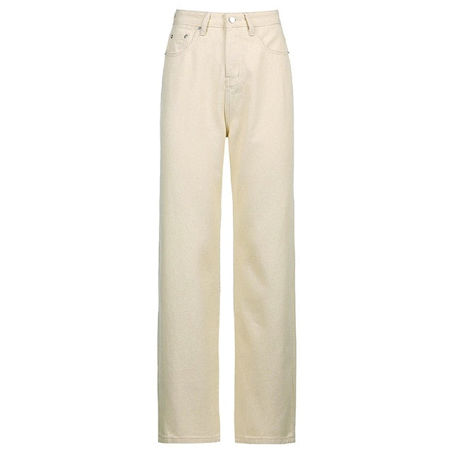 Y2K High Waisted Straight Leg Jeans