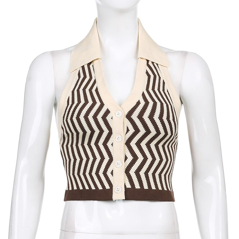 Knitted Striped Vest